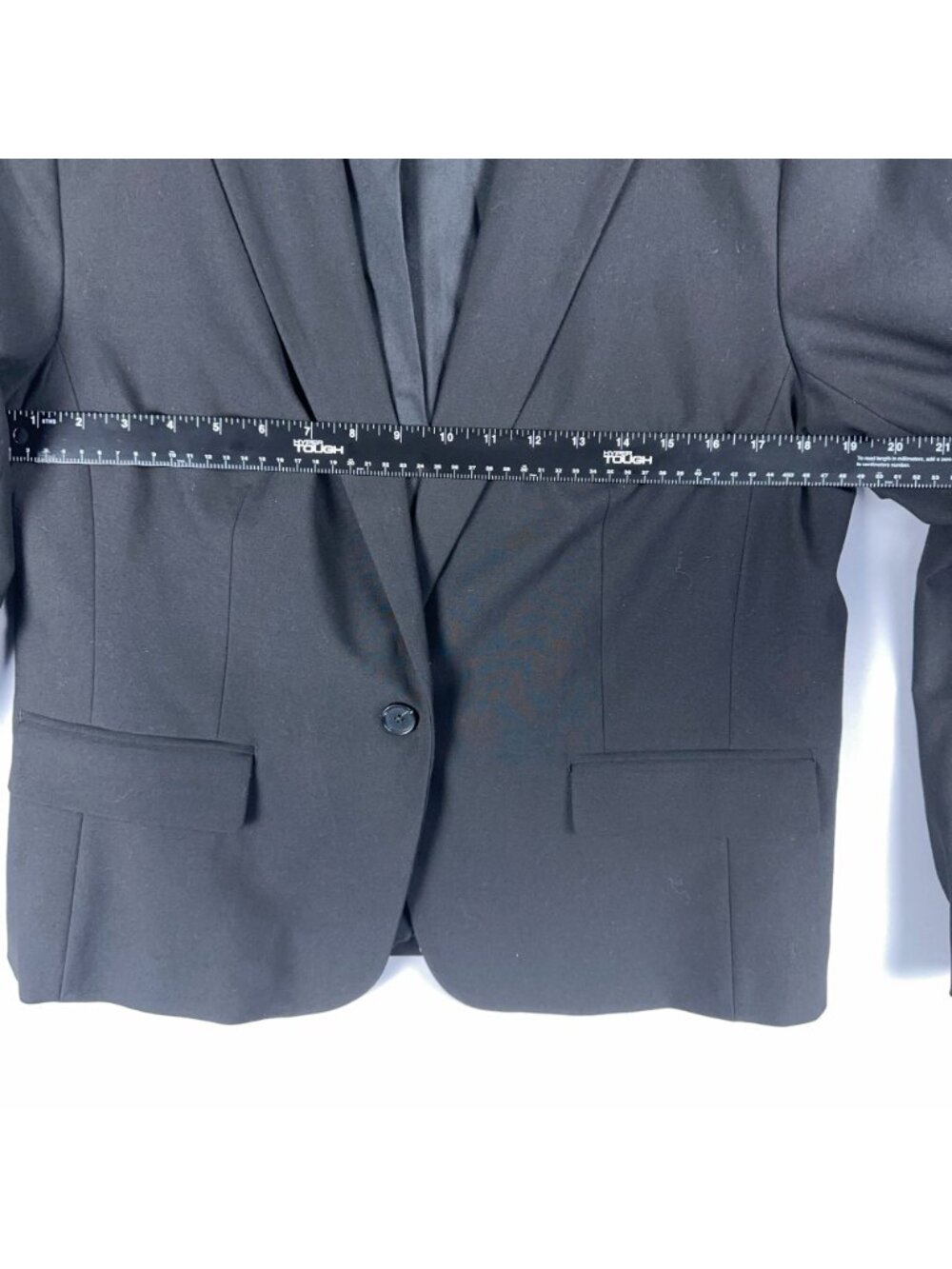 Ann Taylor Blazer Jacket Womens Size 14 Black Dark Wash Single Button Closure - Picture 10 of 14